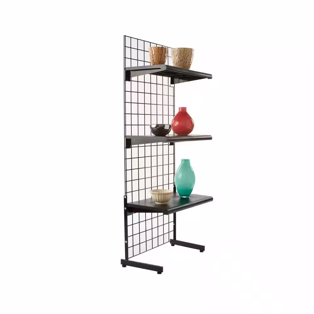 Econoco 19-1/4 in. H x 12-3/4 in. L Black L-Shaped Leg for Freestanding Gridwall Panel (Pack of 12)