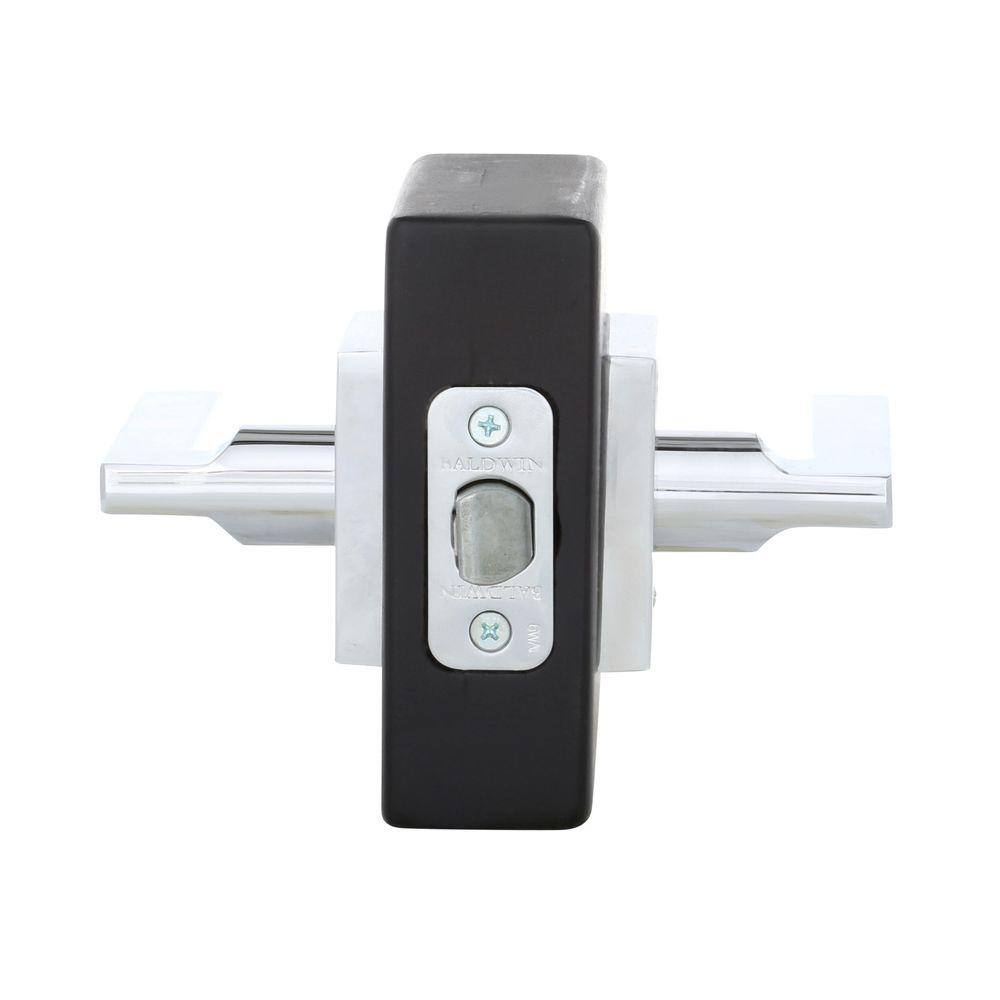 Baldwin Reserve Square Polished Chrome Universal Hall/Closet Door Handle with Contemporary Square Rose