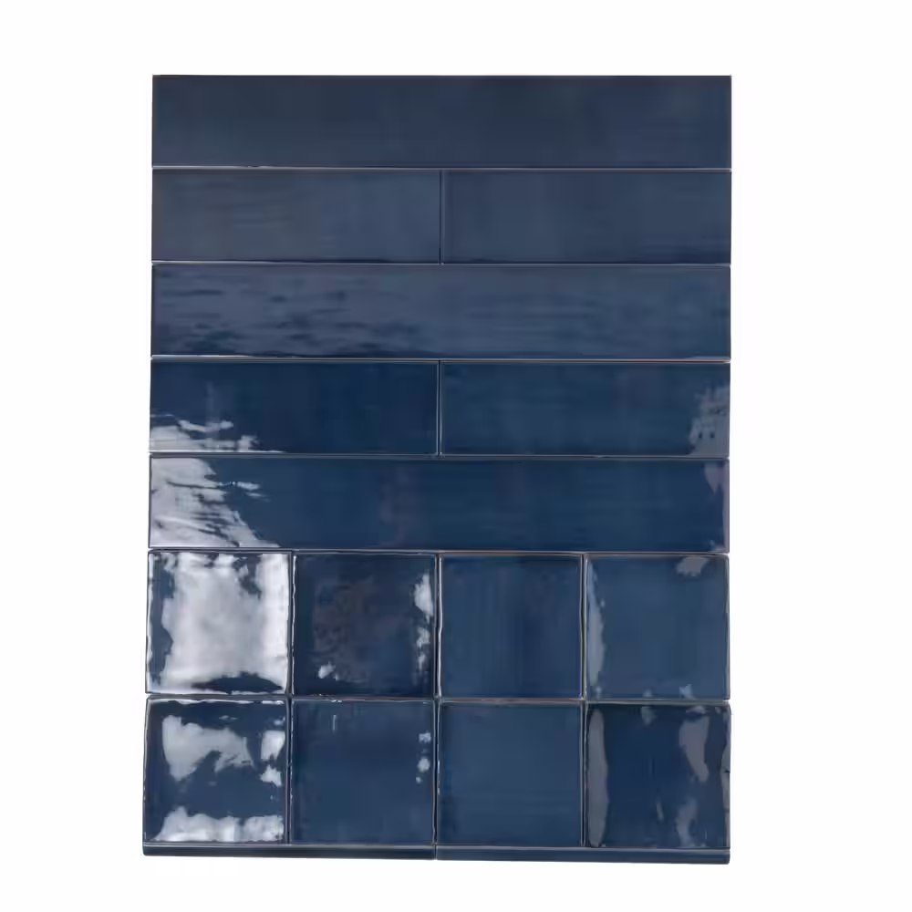 Apollo Tile Silken Blue 3.94 in. x 3.94 in. Glossy Ceramic Square Wall and Floor Tile (5.38 sq. ft./case) (50-pack)