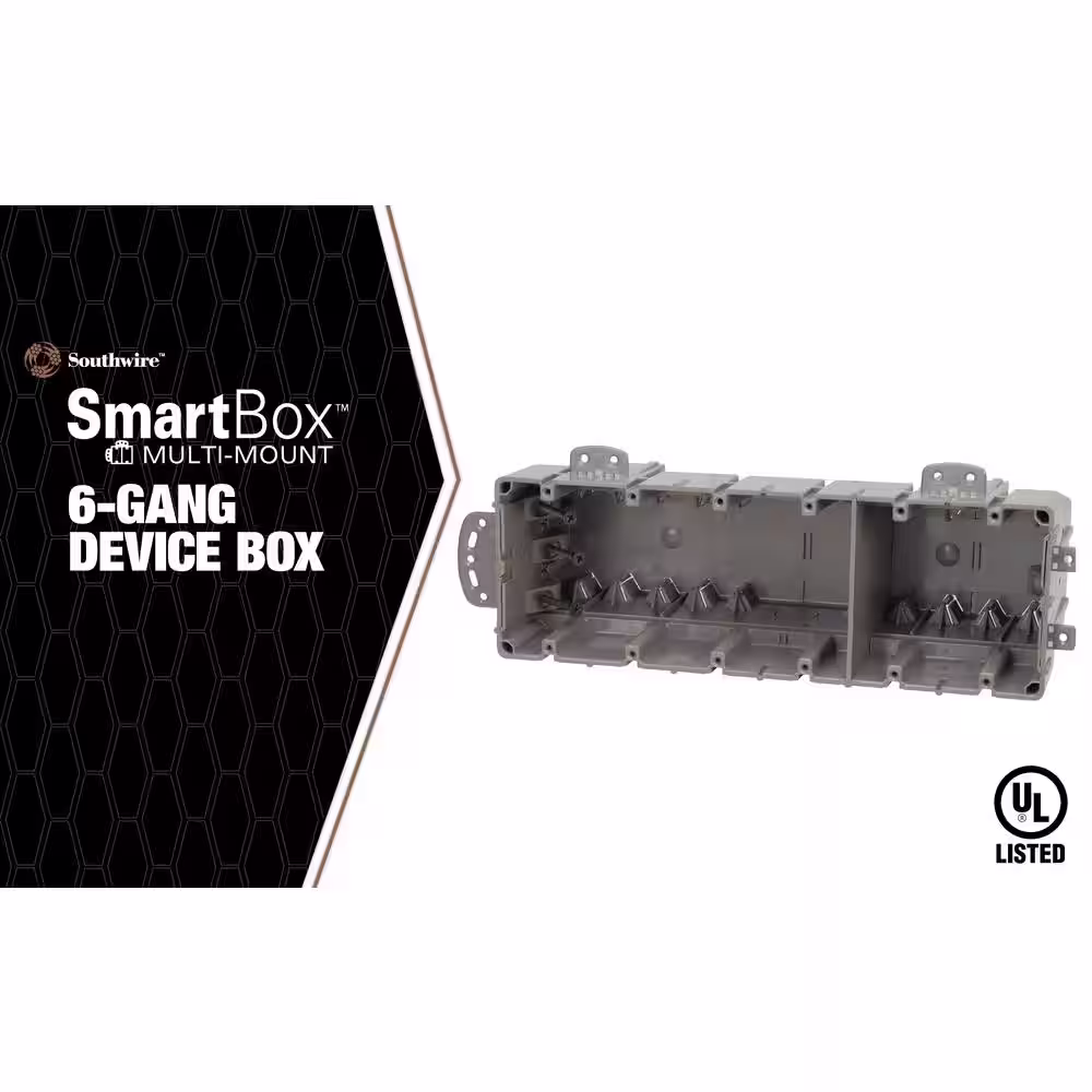 Southwire Smart Box 6-Gang Multi-Mount Adjustable Depth Device Box