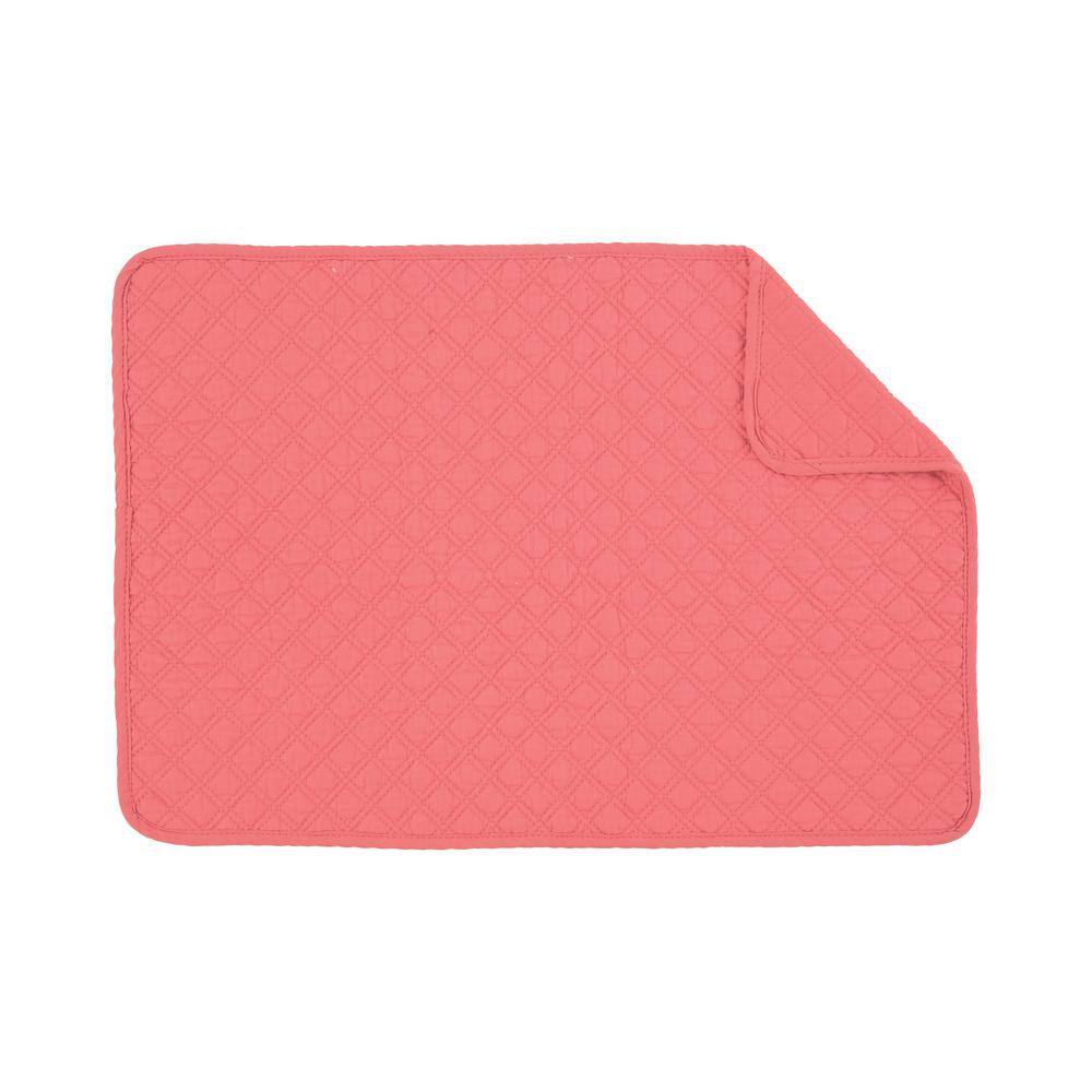C&F HOME Abbott Coral Placemat, 13 in. x 19 in., Reds / Pinks, Cotton, Set of 6