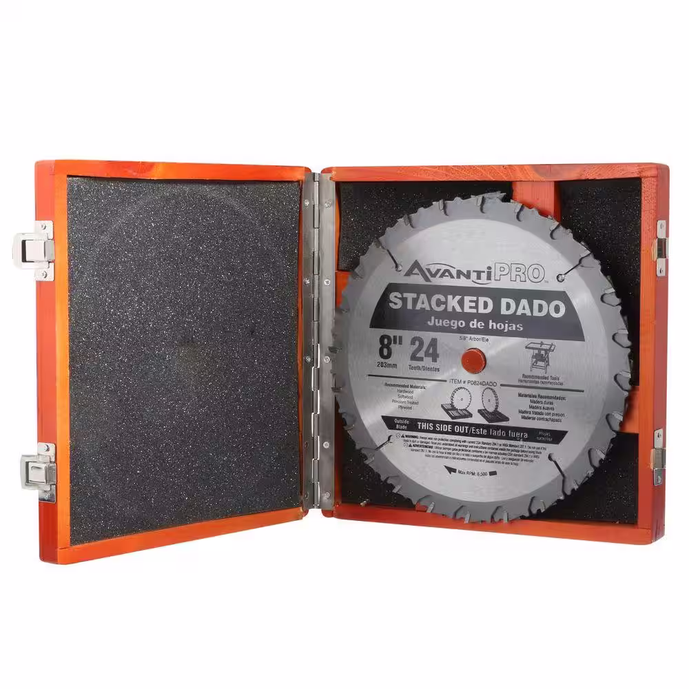 Avanti Pro 8 in. x 24-Tooth Stacked Dado Saw Blade Set