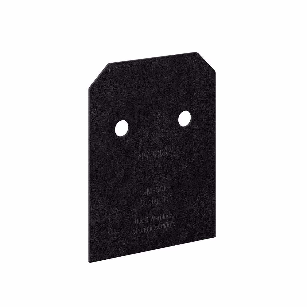 Simpson Strong-Tie Outdoor Accents Avant Collection ZMAX, Black Post Base Side Plate for 6x Lumber (2-Pack)