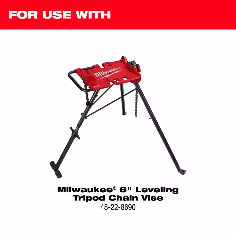 Milwaukee 6 in. PVC Coated Pipe Jaw Leveling Tripod Chain Vise
