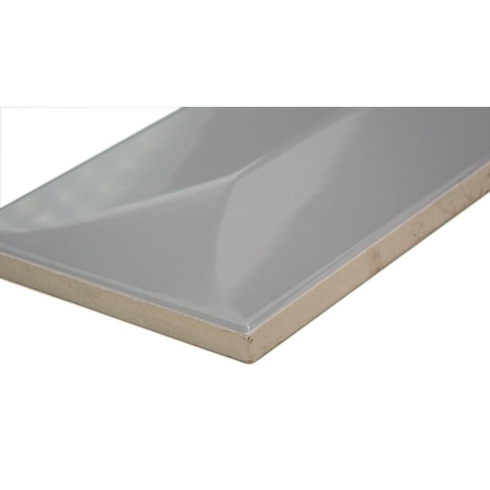 Emser Tile, LLC Estasi Silver 2.95 in. x 11.81 in. Glossy Ceramic Wall Tile (6.05 Sq. Ft./ Case)