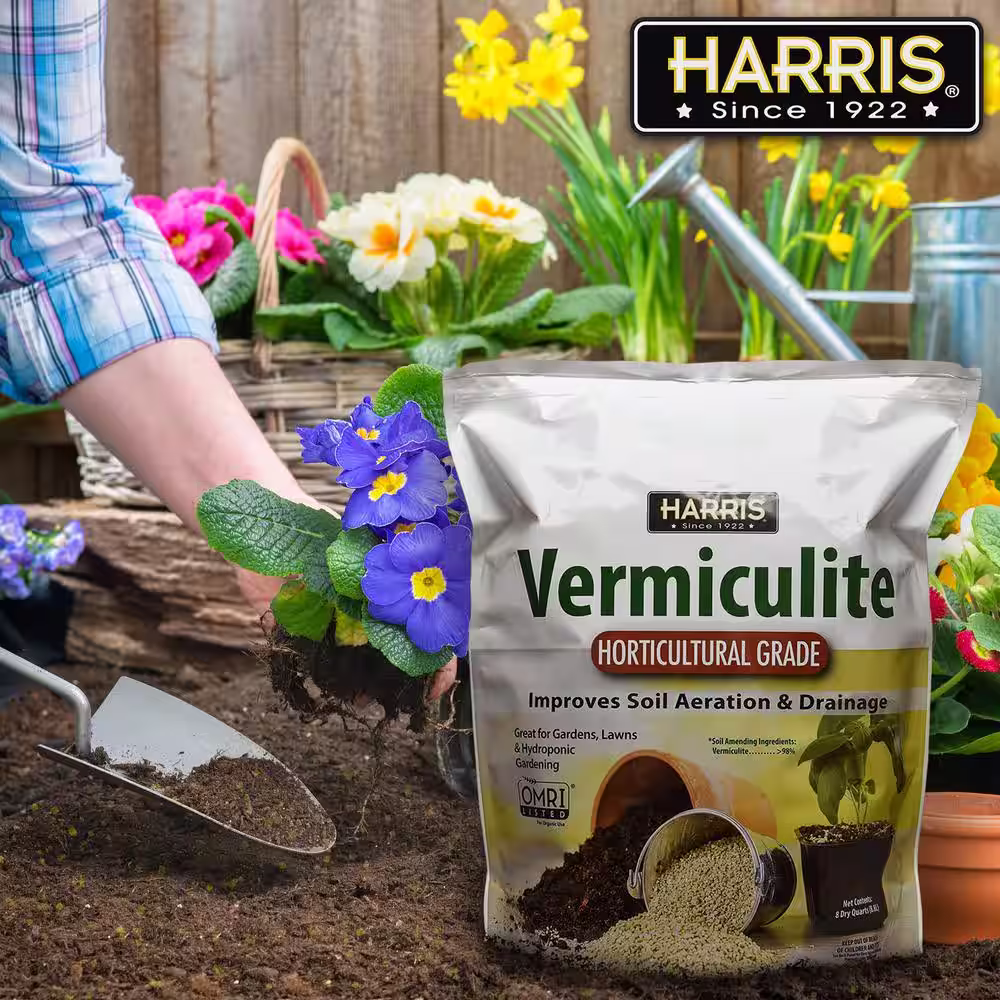 Harris 8 Qt. Premium Horticultural Vermiculite for Indoor Plants and 4 Qt. Premium Orchid Potting Mix