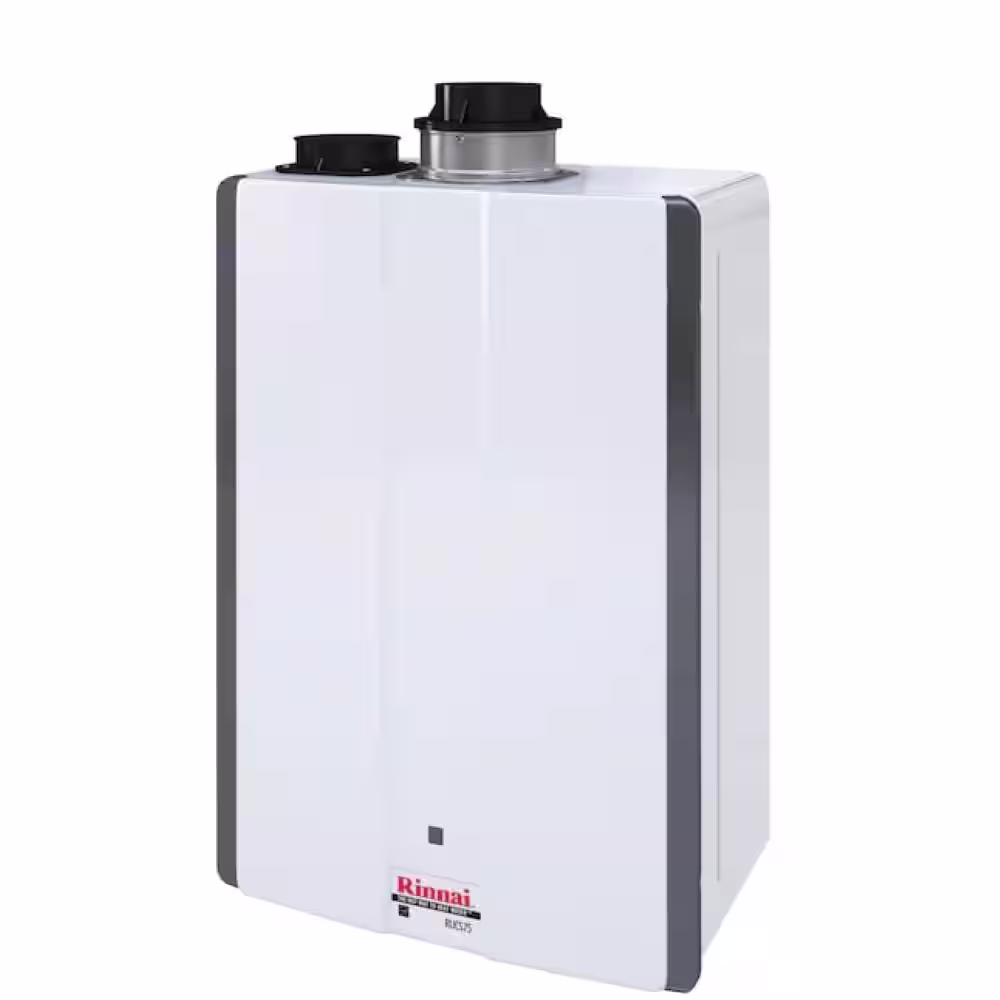 Rinnai Super High Efficiency 7.5 GPM Residential Natural Gas Interior Tankless Water Heater with Termination Kit Bundle