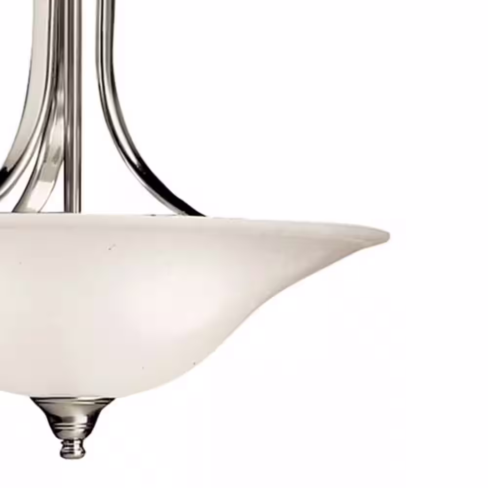 KICHLER Dover 3-Light Brushed Nickel Transitional Shaded Kitchen Convertible Pendant Hanging Light to Semi-Flush