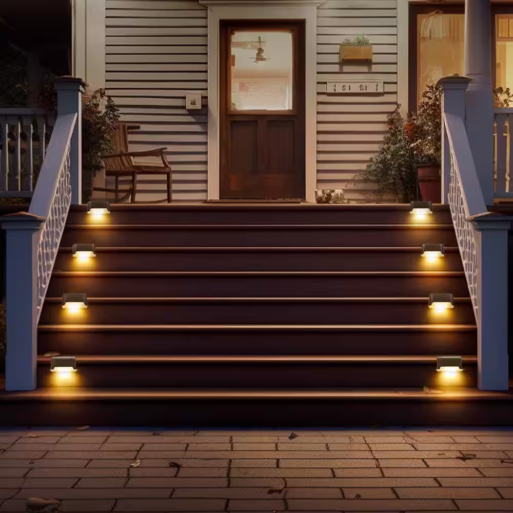 None Solar Bronze LED Stair Light Warm White (16-Pack)