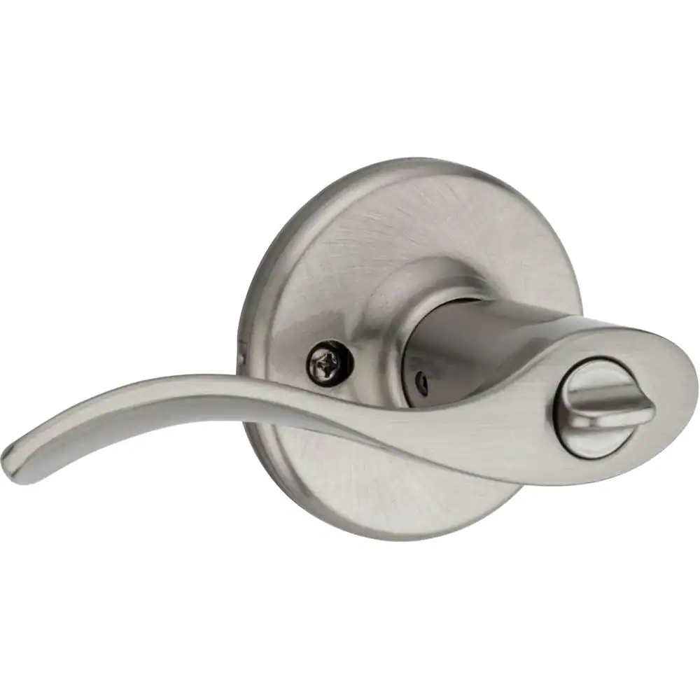 Kwikset Balboa Satin Nickel Keyed Entry Door Handle featuring SmartKey Security and Microban Technology