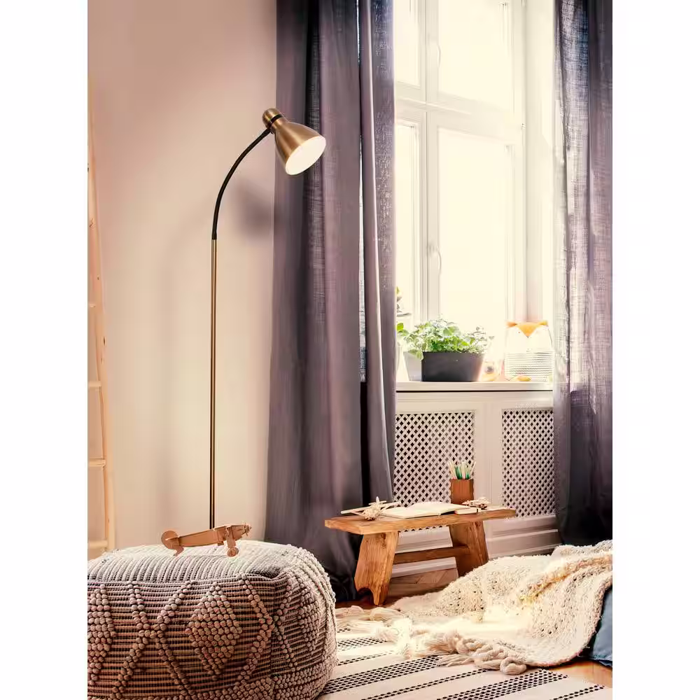 Brightech Avery 63 in. Brass LED Floor Lamp
