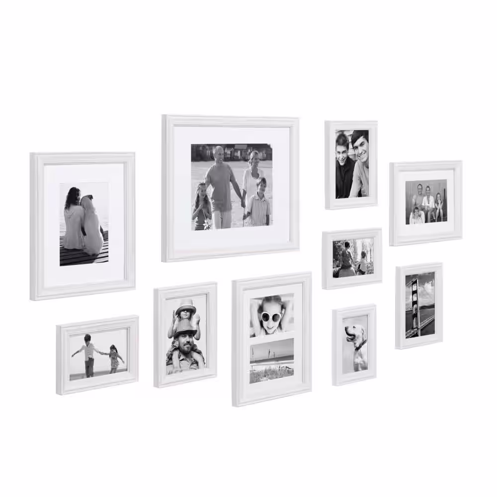 Kate and Laurel Bordeaux White Picture Frame (Set of 10)