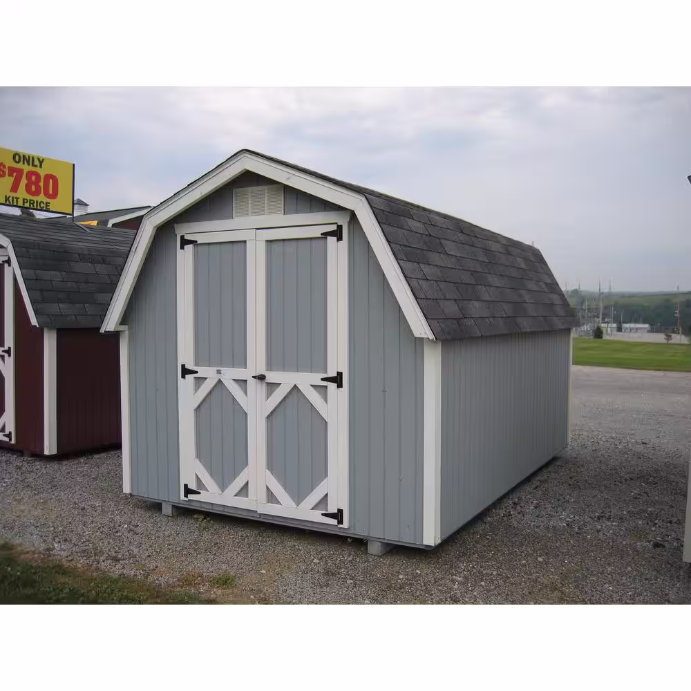 LITTLE COTTAGE CO. Classic Gambrel 8 ft. W x 10 ft. D Wood Shed Precut Kit with 4 ft. Sidewalls without Floor (80 sq. ft.)