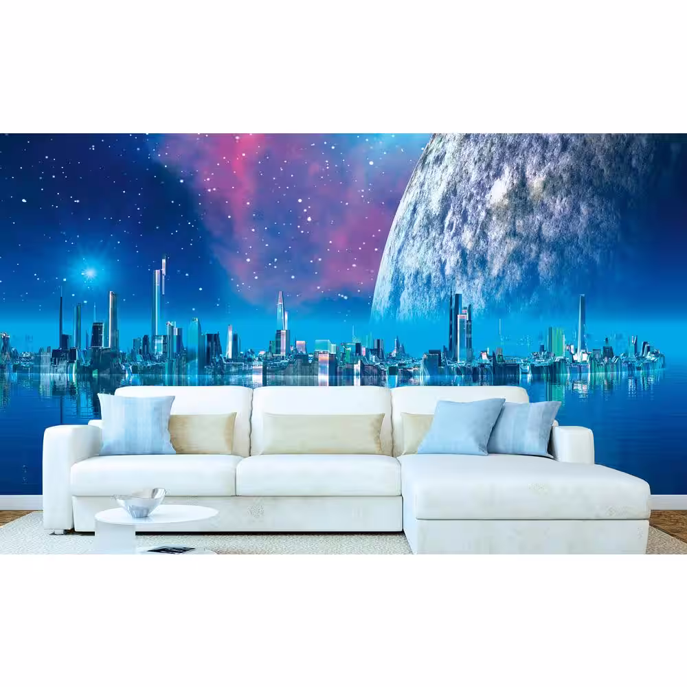 Dimex Tropical Futuristic City Beach and Nautical Wall Mural