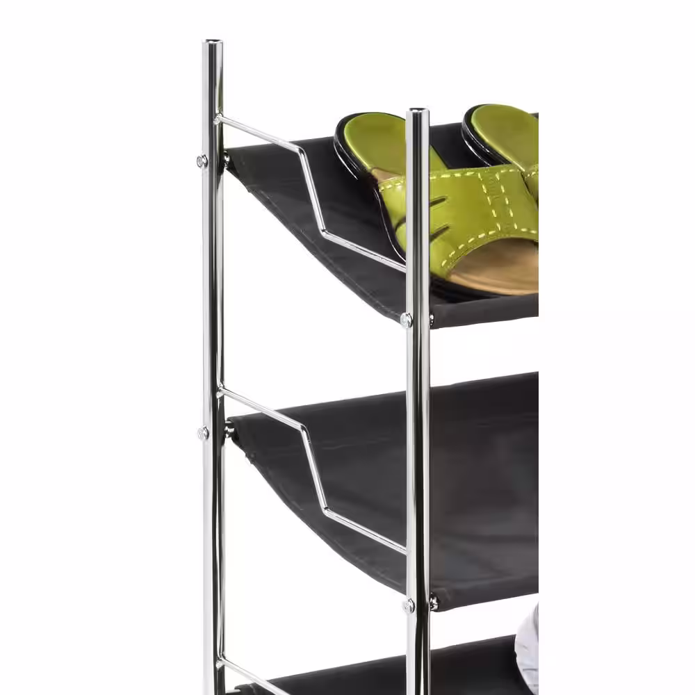 Honey-Can-Do 24.33 H 9-Pair Black Steel Shoe Rack
