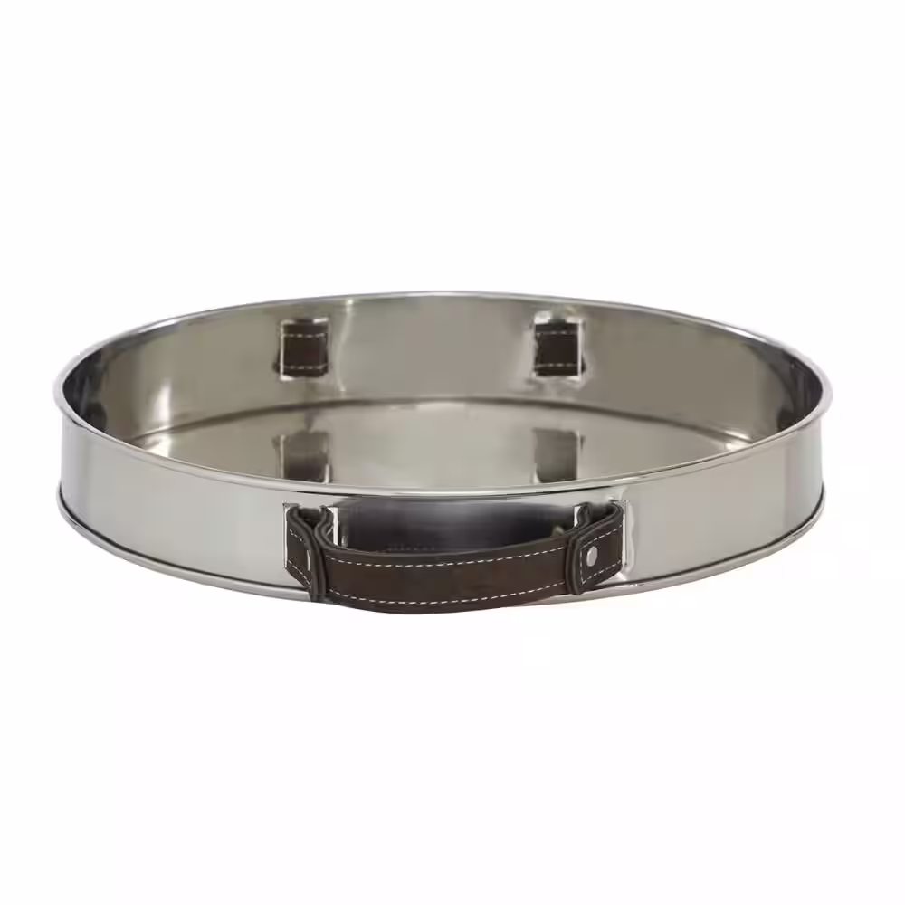 None Silver Stainless Steel Decorative Tray