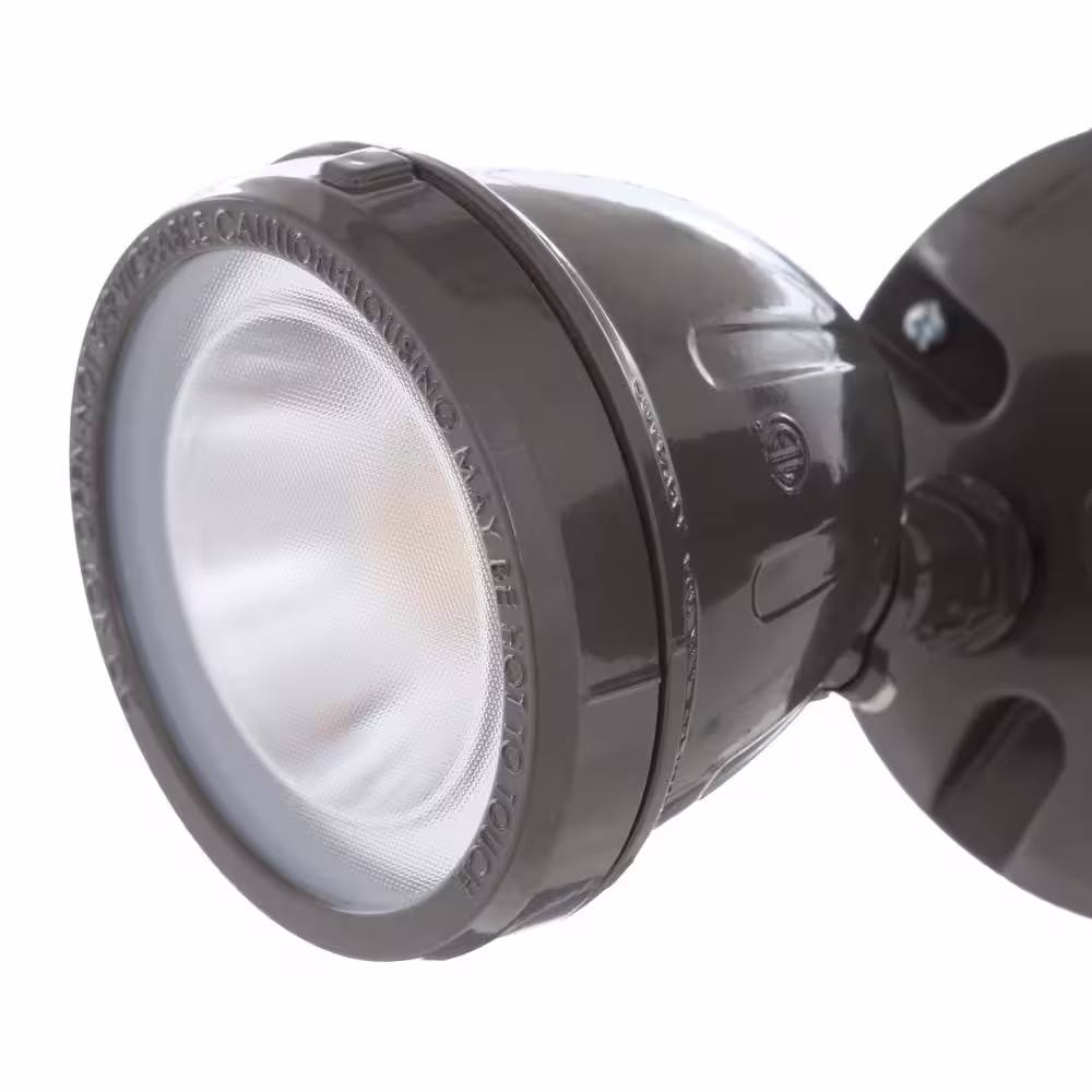 Commercial Electric 28-Watt 1100 Lumens CE Hardwired Bronze LED Landscape Flood Light Dual Spot Light