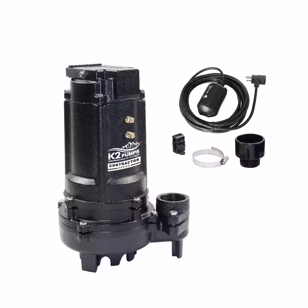 None CONTRACTOR 3/4 hp. Sump and Effluent Pump with Piggyback Tethered Switch