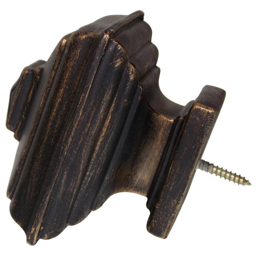 Classic Home Square Architectural 72 in. Single Curtain Rod in Antique Bronze