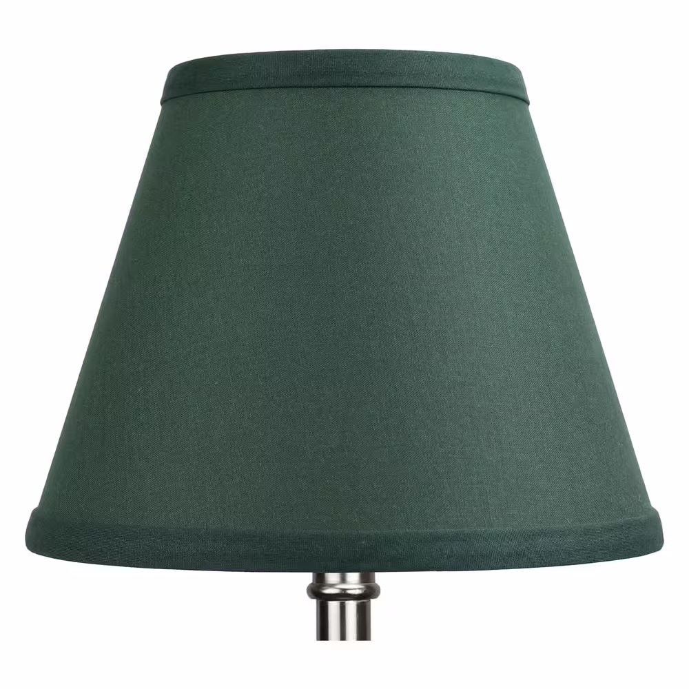 FenchelShades.com Fenchel Shades 5 in. Top Diameter x 9 in. Bottom Diameter x 7 in. Slant, Empire Lamp Shade - Linen Hunter Green