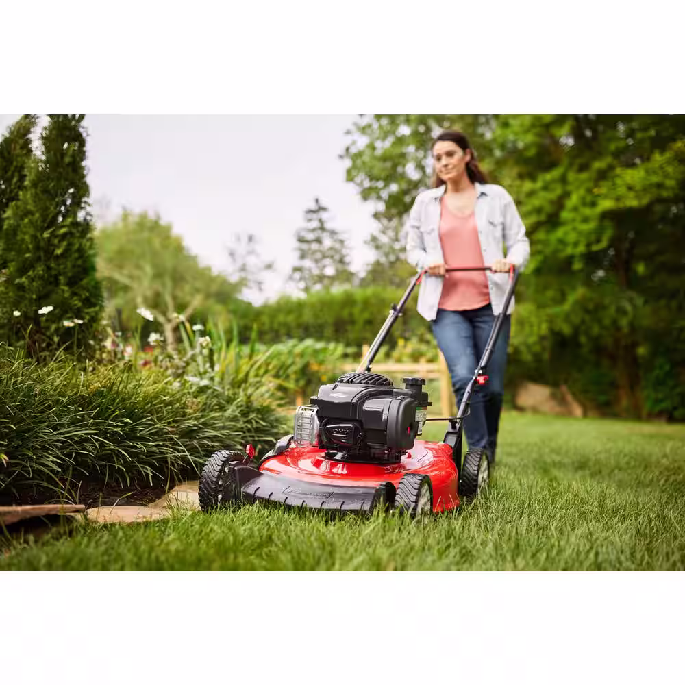 Troy-Bilt 21 in. 140 cc Briggs and Stratton Gas Walk Behind Push Lawn Mower with Mulching Kit Included