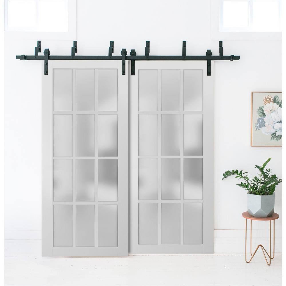 Sartodoors 3312 36 in. x 80 in. 1 Panel No Bore Solid Core Frosted Glass White Finished Pine Wood Interior Door Slab