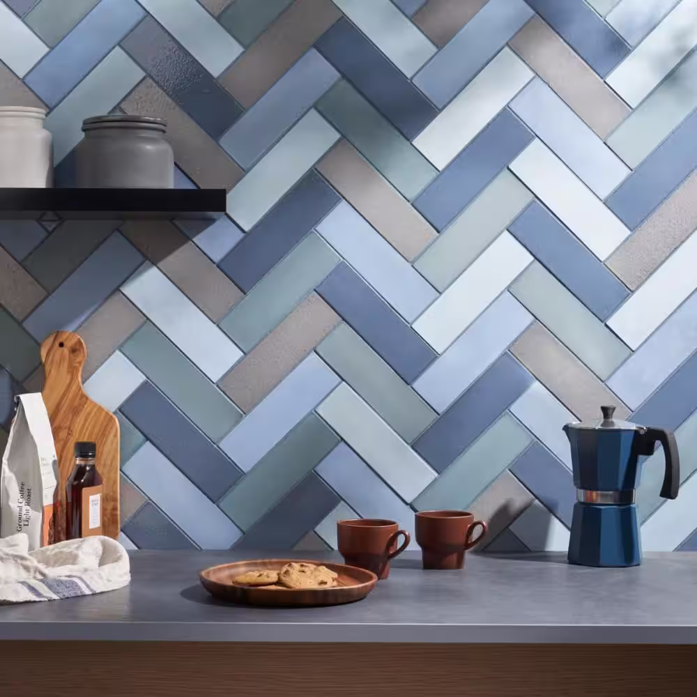 Ivy Hill Tile Vibe Lake Blend 2.36 in. x 7.87 in. Matte and Glossy Cement and Lava Stone Subway Wall Tile (3.88 sq. ft./Case)