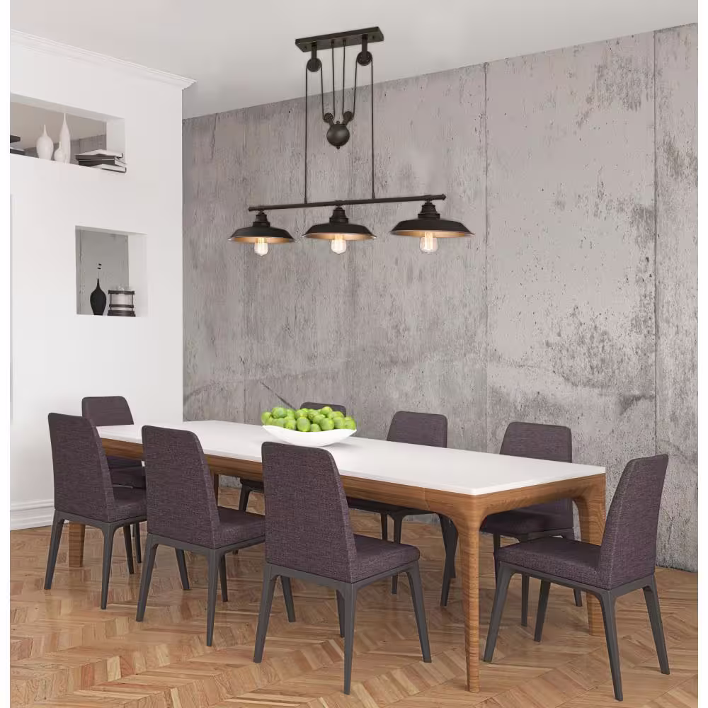 Westinghouse Iron Hill 3-Light Oil Rubbed Bronze Island Pulley Pendant