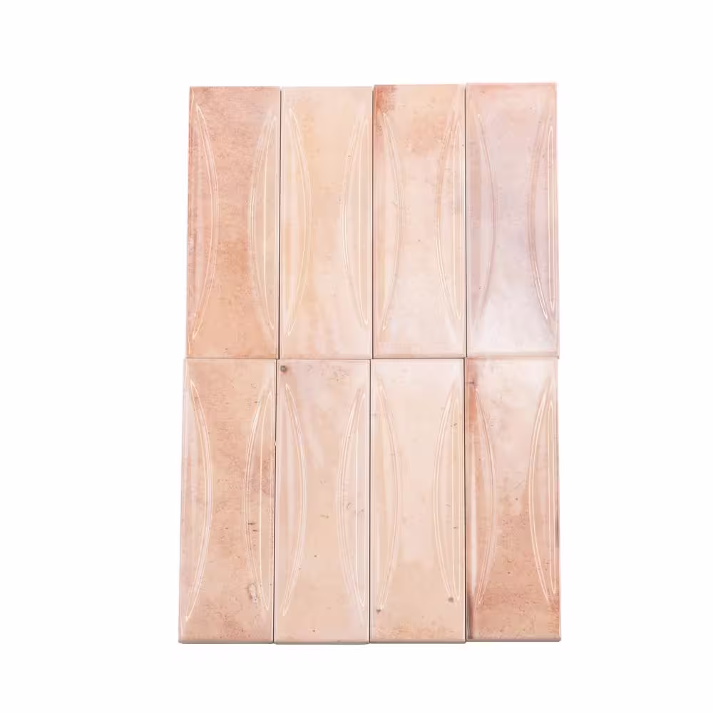 Apollo Tile Antiek Pink 2.58 in. x 7.9 in. Glossy Ceramic Subway Deco Wall Tile (5.38 sq. ft./case) (38-pack)