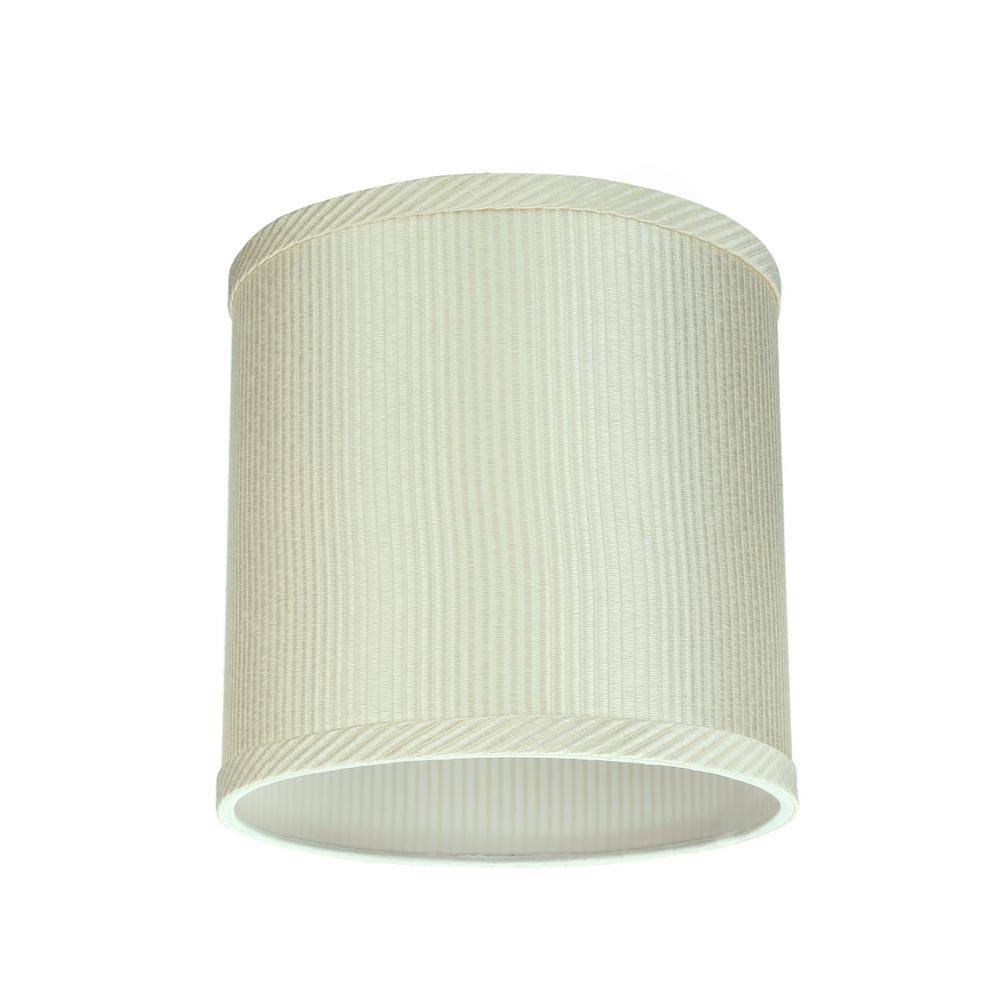 Aspen Creative Corporation 8 in. x 8 in. Off White and Striped Pattern Drum/Cylinder Lamp Shade