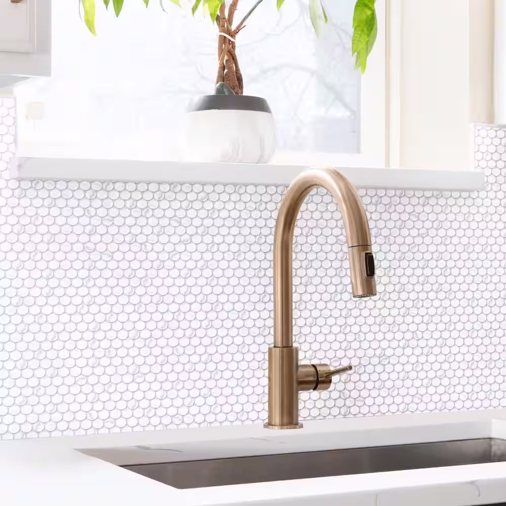 Merola Tile Carrione Penny Matte Carrara 9-3/4 in. x 11-1/2 in. Porcelain Mosaic Tile (8.0 sq. ft./Case)