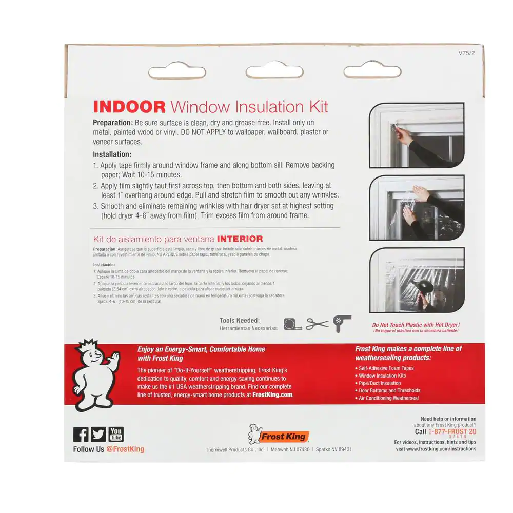 Frost King 62 in. x 210 in. Polyurethane Extra-Large Shrink Window Insulation (2 per Pack)
