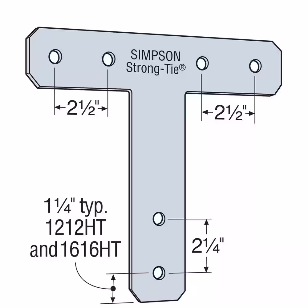Simpson Strong-Tie HT 12 in. x 12 in. 7-Gauge Hot-Dip Galvanized Heavy T Strap