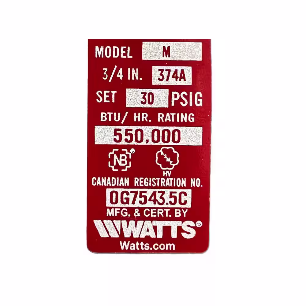 Watts 3/4 in. Bronze Boiler Pressure Relief Valve