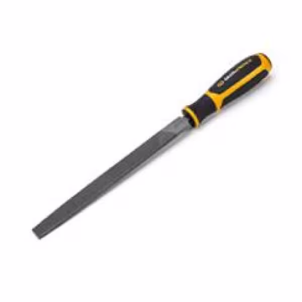 GEARWRENCH 8 in. Flat, Half Round, Round, and Triangular Bastard File Set with Handles (4-Piece)