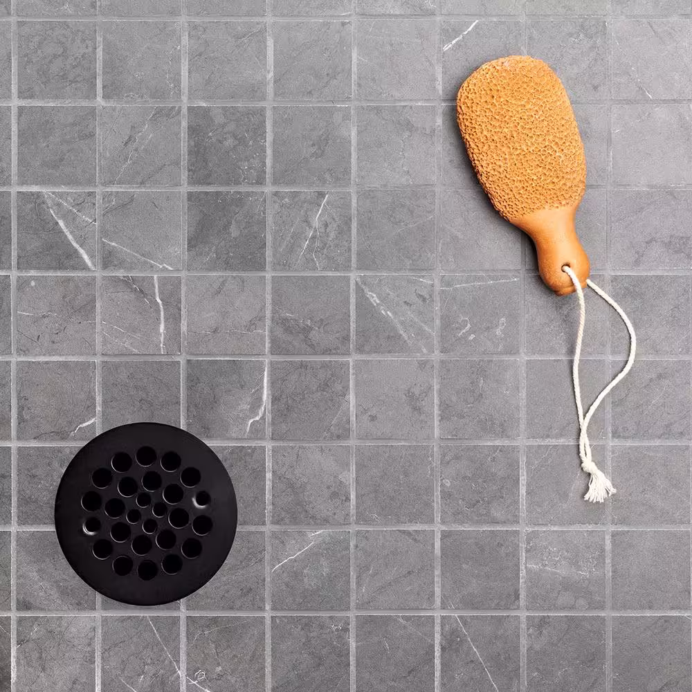 Ivy Hill Tile Marmo Amani Gray 12 in. x 12 in. Matte Marble Look Porcelain Mosaic Tile (1 sq. ft./Sheet)