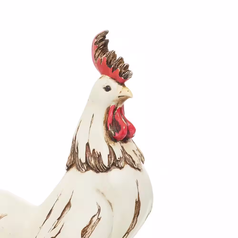 Litton Lane 15 in. Polystone Indoor Outdoor Rooster Garden Sculpture