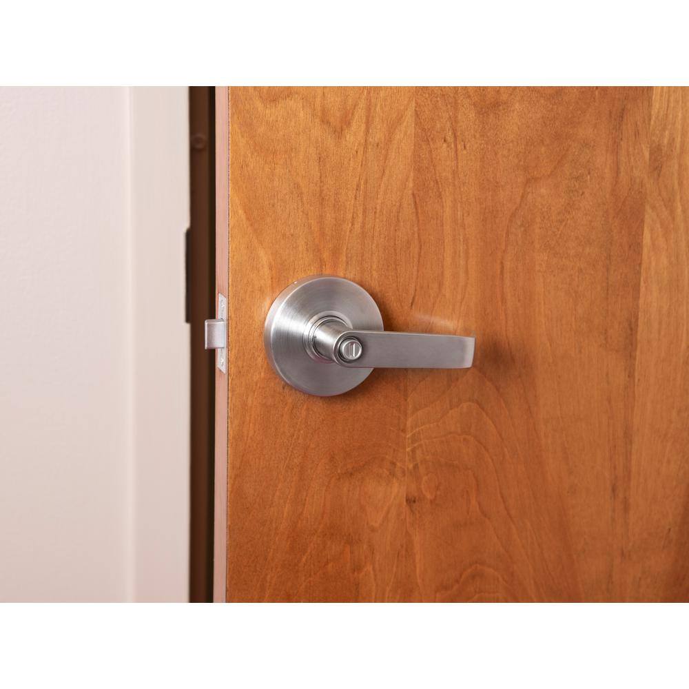 Taco Heavy Duty Brushed Chrome Grade 1 Commercial Cylindrical Privacy Bed/Bath Door Handle with Lock