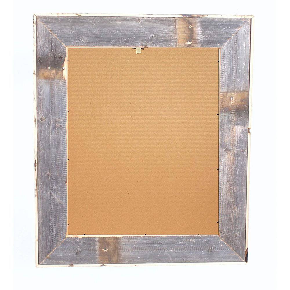 None Rustic Farmhouse Artisan 18 in. x 24 in. Weathered Gray Reclaimed Picture Frame