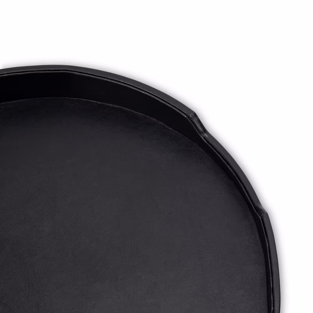 American Atelier Decorative Serving Tray Black Round 18.11 in. x 18.11 in. x 1.96 in., Polyurethane