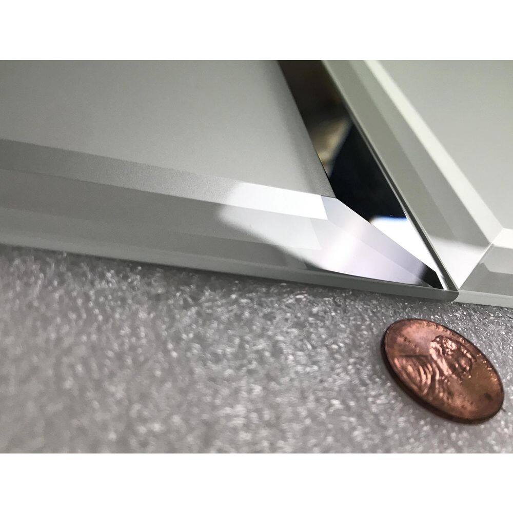 ABOLOS Reflections Large Format Beveled Subway 8 in. x 16 in. Frosted Matte Glass Mirror Wall Tile (16 sq. ft./Case)