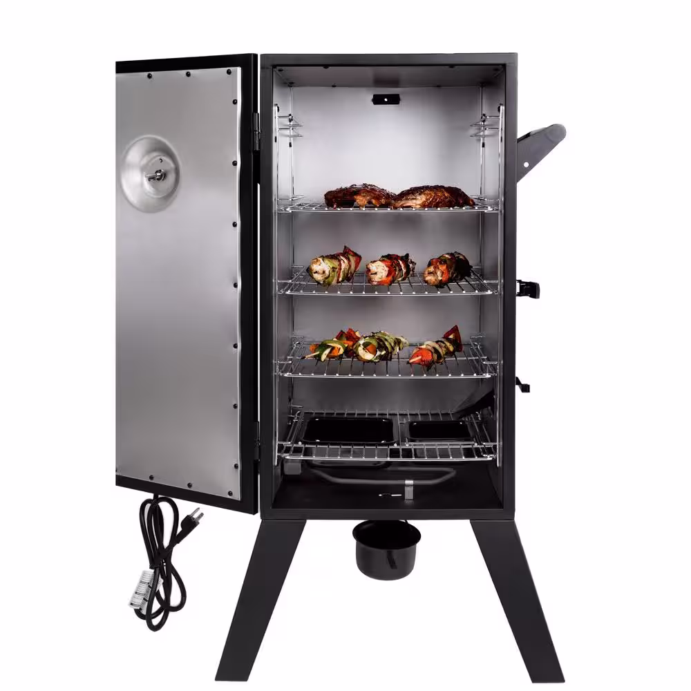 Dyna-Glo 30 in. Analog Electric Smoker in Black with Premium Vertical Smoker Cover