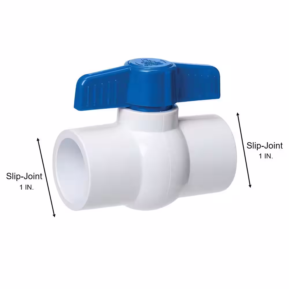 Everbilt 1 in. Solvent x 1 in. Solvent Schedule 40 PVC Ball Valve