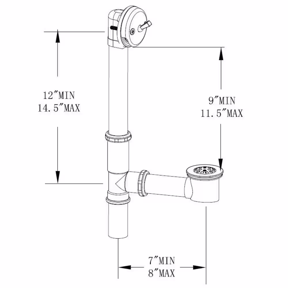 Everbilt Trip Lever 1-1/2 in. 20-Gauge Brass Pipe Bath Waste and Overflow Drain in Chrome