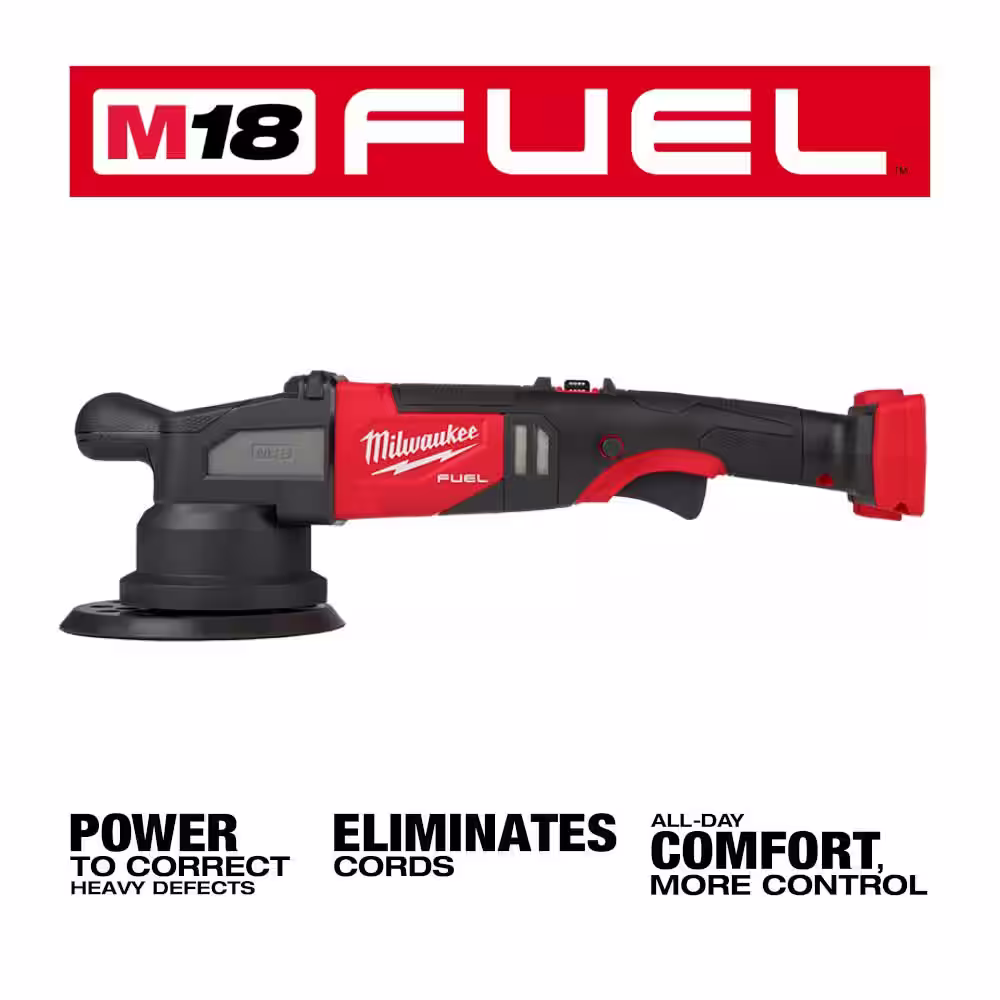 Milwaukee M18 FUEL 18-Volt Lithium-Ion Brushless Cordless 21 mm DA Polisher with 6.0 Ah High Output Battery