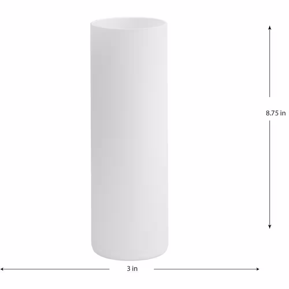 Progress Lighting 8.75 in. White Elara Collection Frosted Glass Accessory Cylindrical Shade with 3 in. Fitter