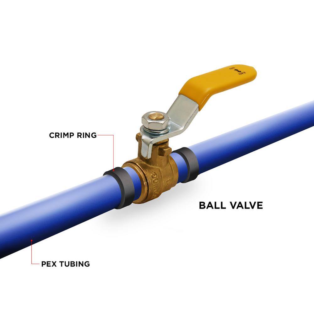 The Plumber's Choice 1 in. Heavy Duty Brass Full Port PEX Ball Valve with Expansion PEX Connection (10-Pack)