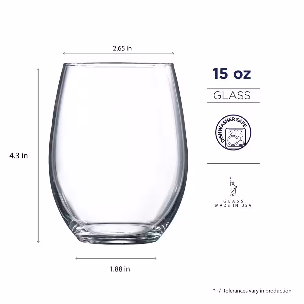 Luminarc Cachet 15 oz. Stemless Wine Party Pack (Set of 12)