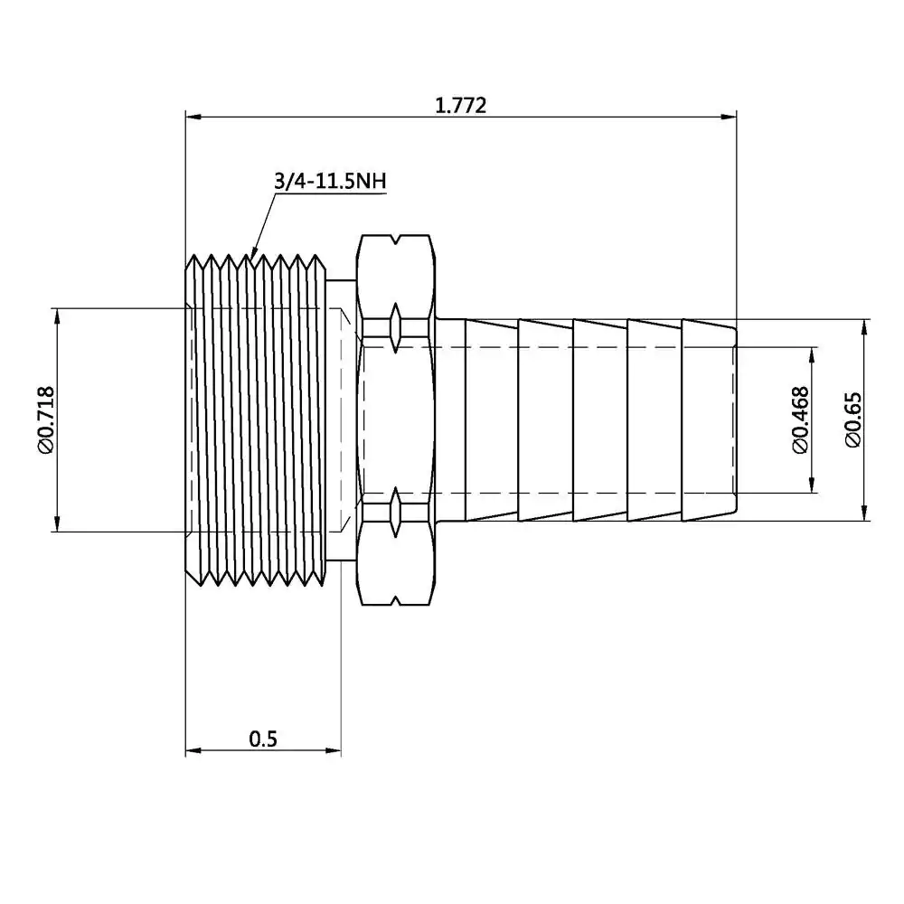 Everbilt 5/8 in. Barb x 3/4 in. MHT Brass Adapter Fitting