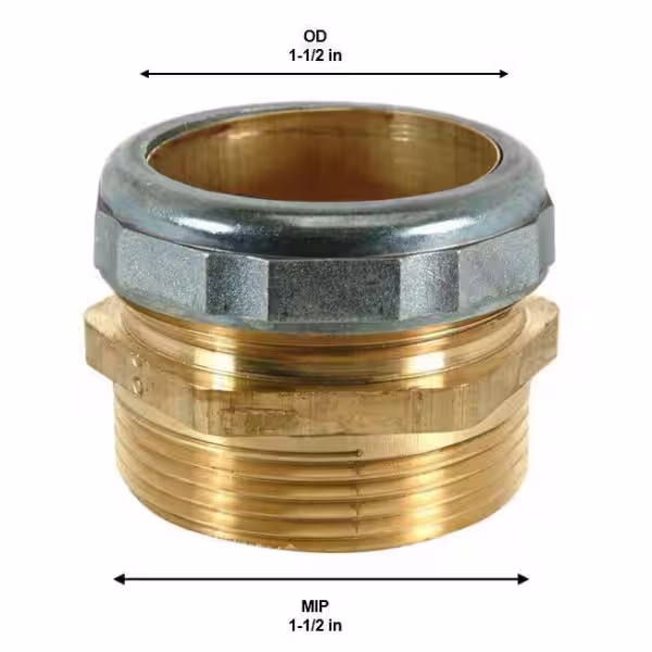 BrassCraft 1-1/2 in. O.D. Comp x 1-1/2 in. MIP (1-1/2 in. I.D. Female Sweat) Brass Waste Connector with Die Cast Nut in Chrome